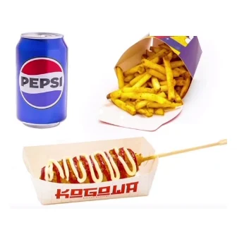Hotdog, Cheese, Fries & Soft Drink